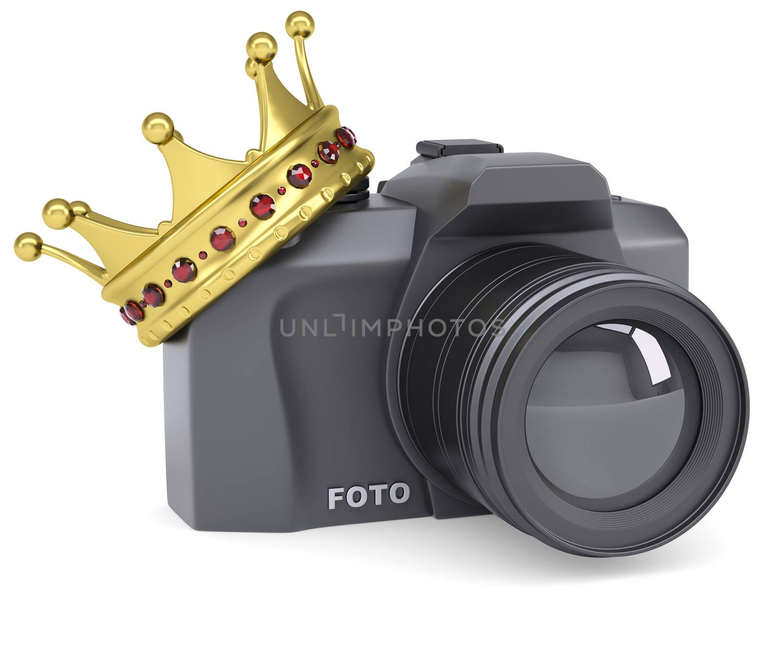 Professional camera and gold crown by cherezoff