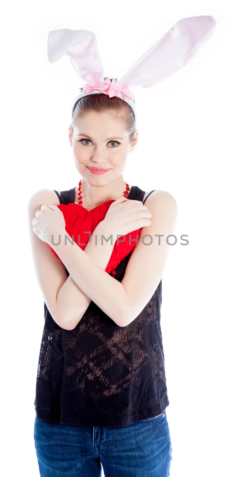 Attractive caucasian woman wearing casual clothes in her 30 isolated on a white background