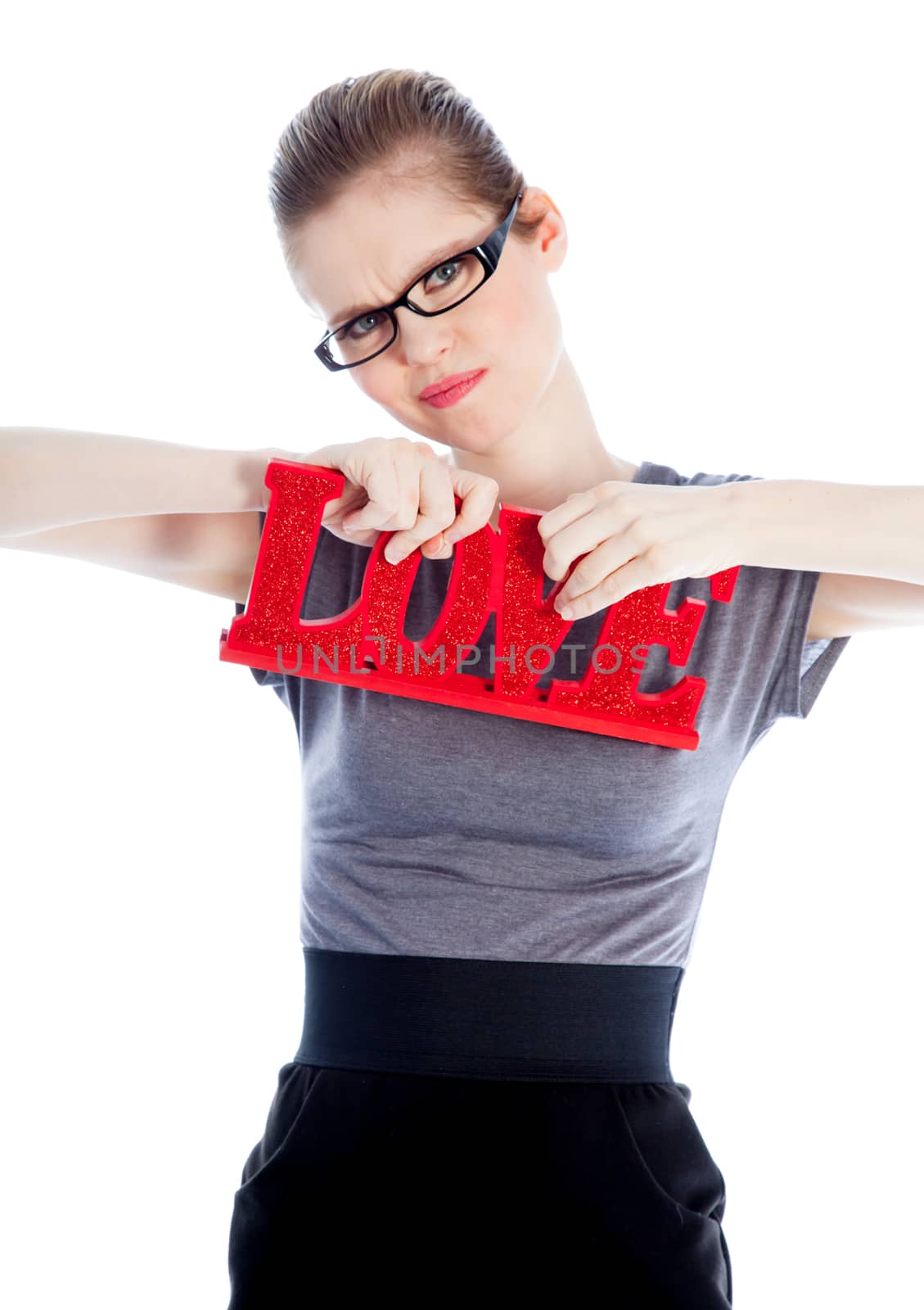 Attractive caucasian business woman in her 30 isolated on a white background