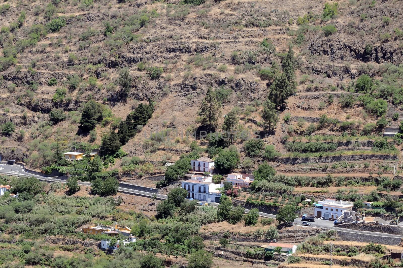 Small Village in the Mountains, in Canary Islands, Spain