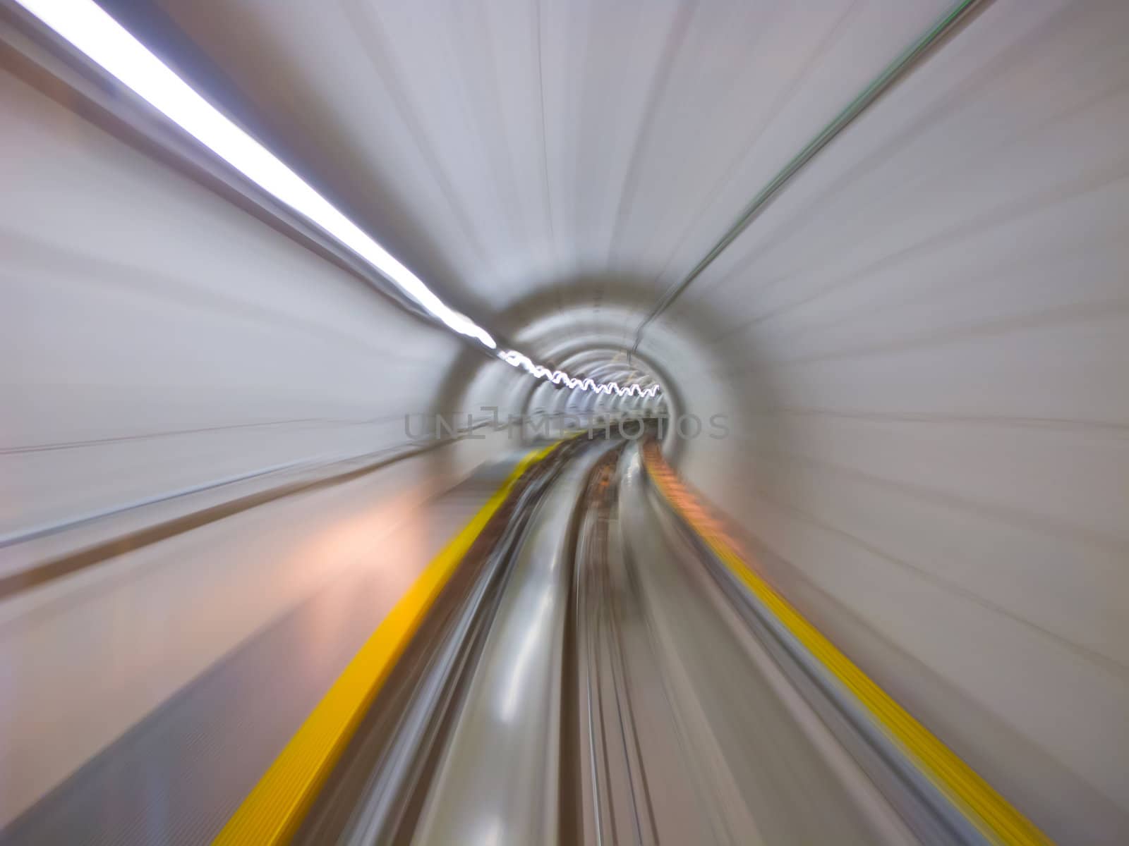 Going trough the underground tunnel (Zurich airport)