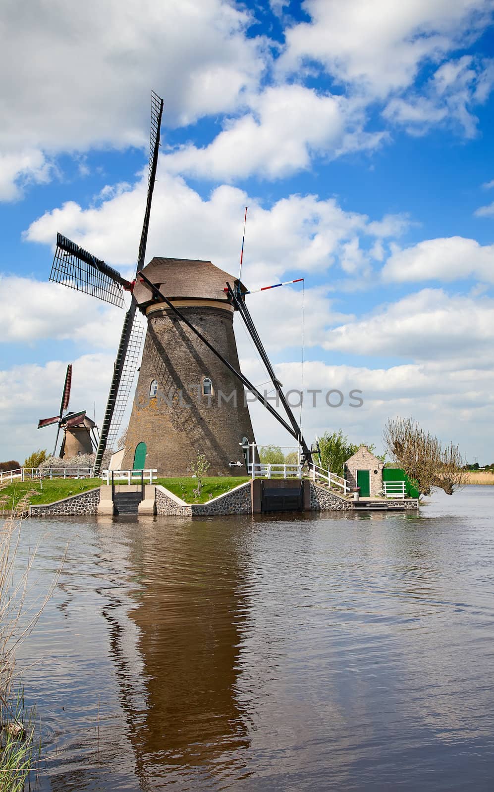 Ancient windmils near Kinderdijk, Netherlands