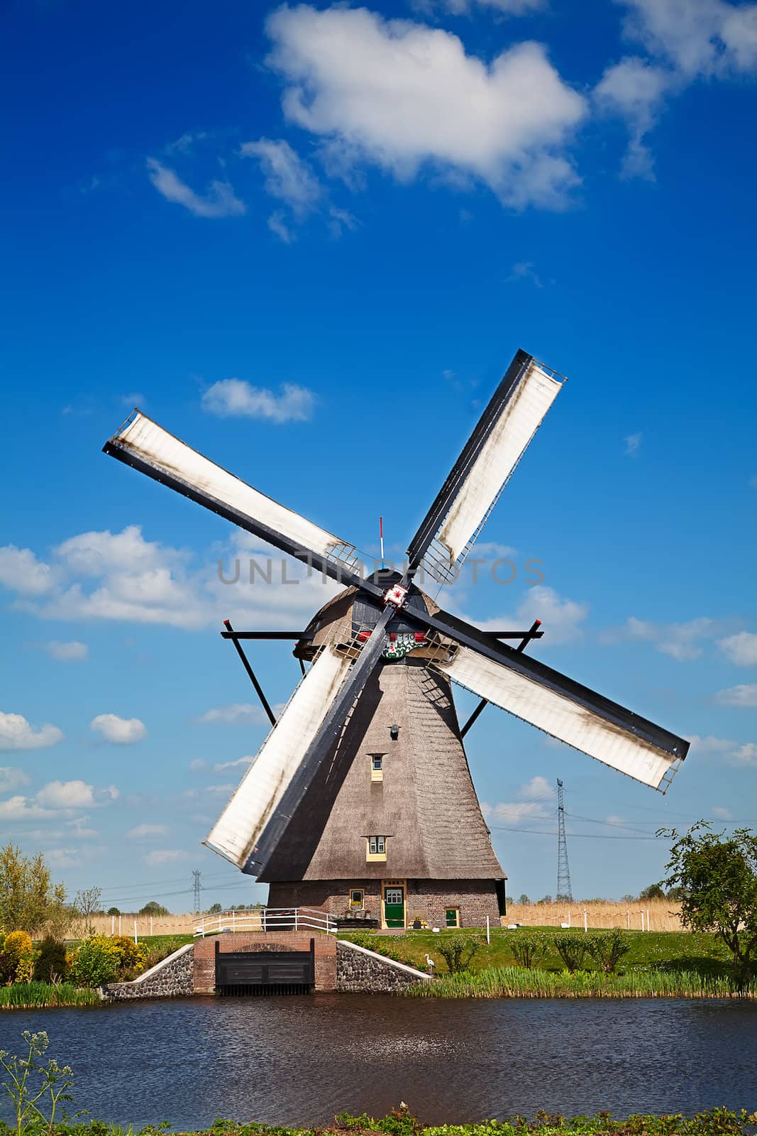 Ancient windmils near Kinderdijk, Netherlands