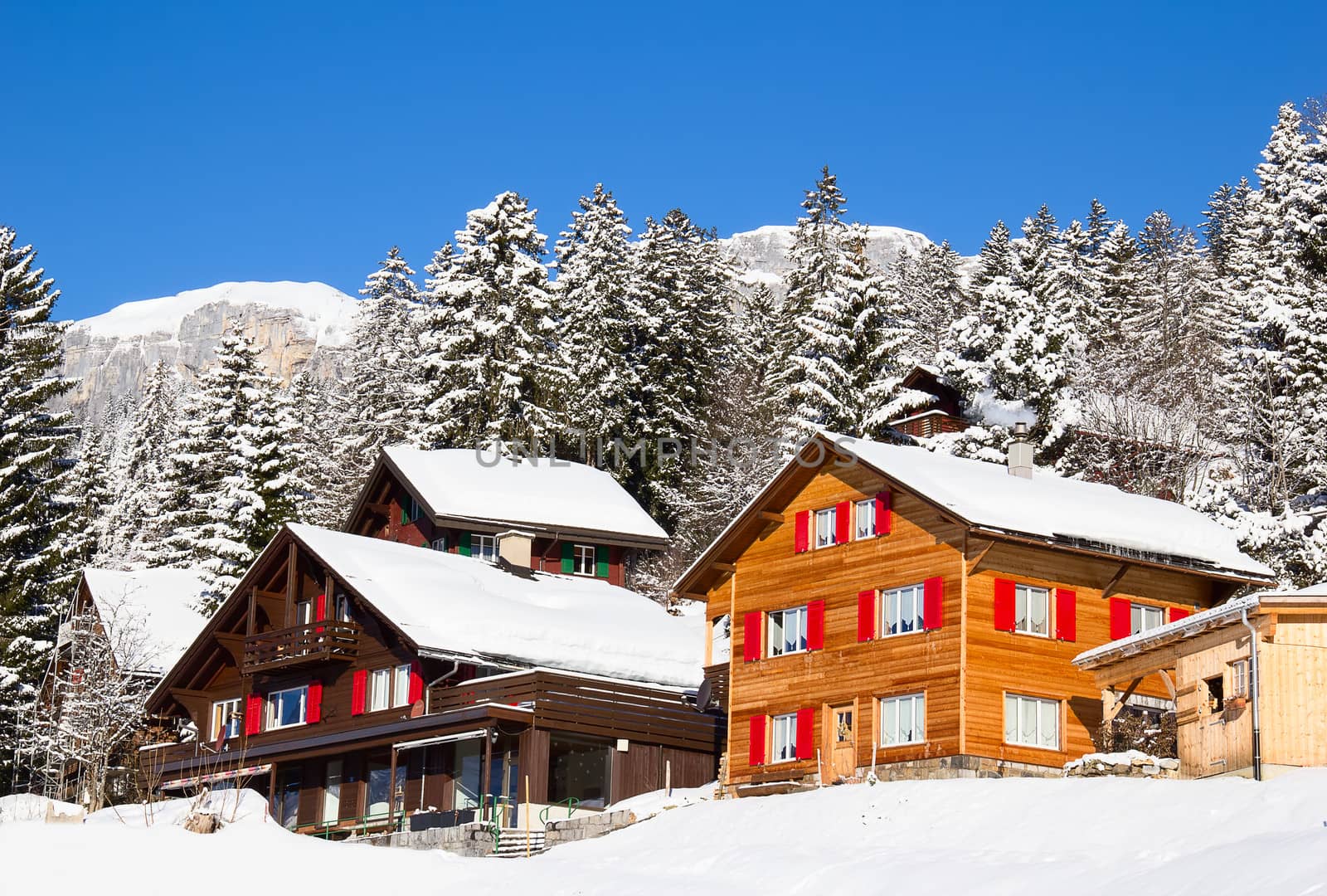 Winter in the swiss alps, Switzerland