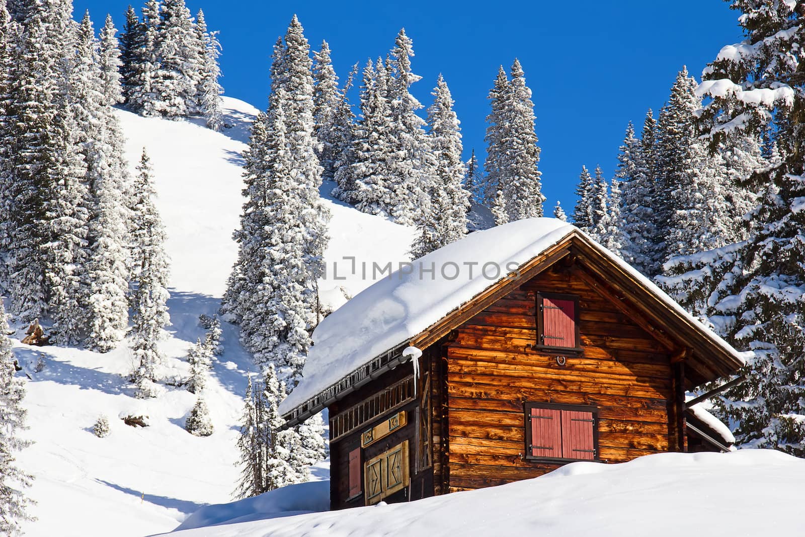 Winter in the swiss alps, Switzerland