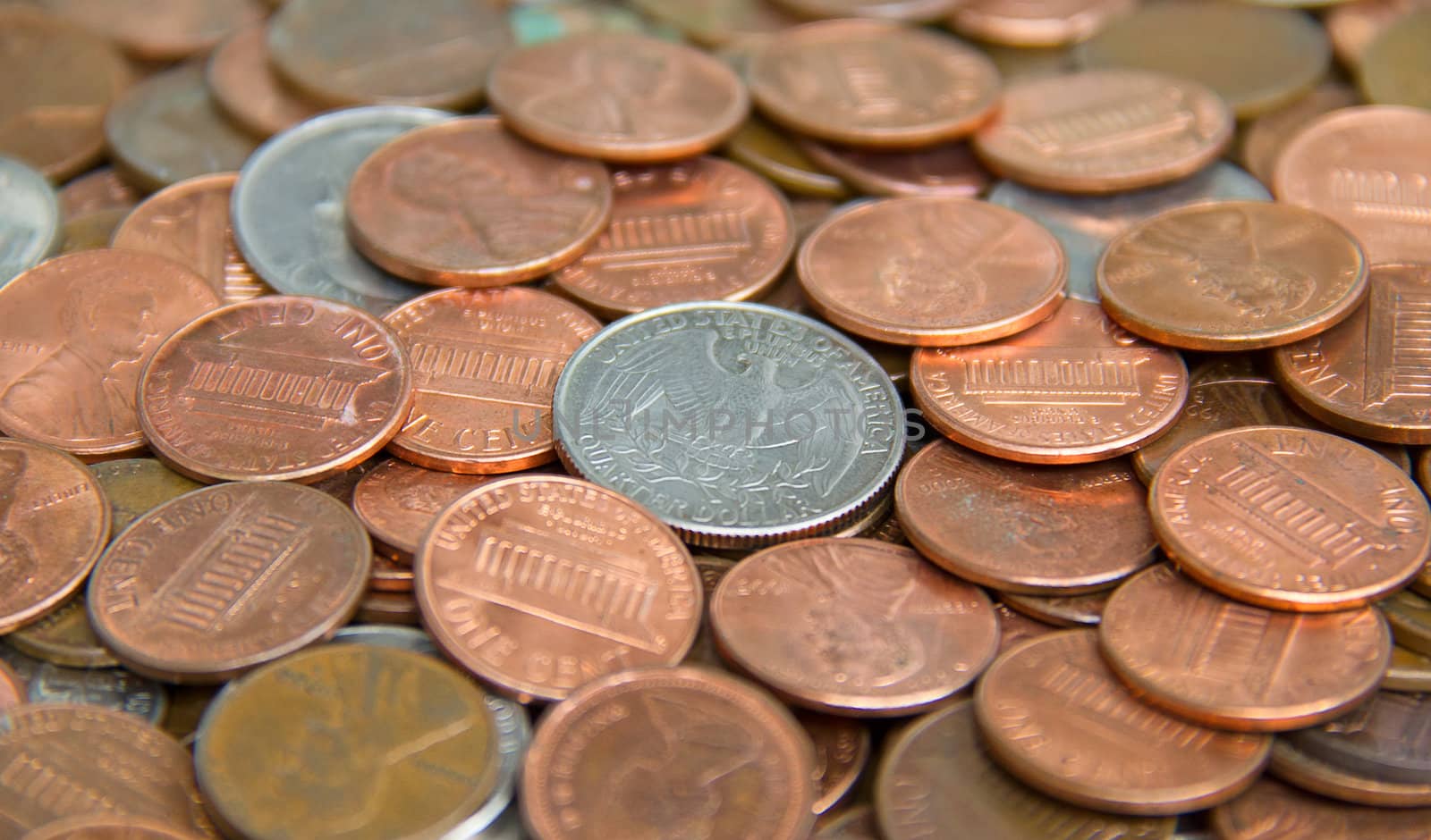 Huge pile of the US coins