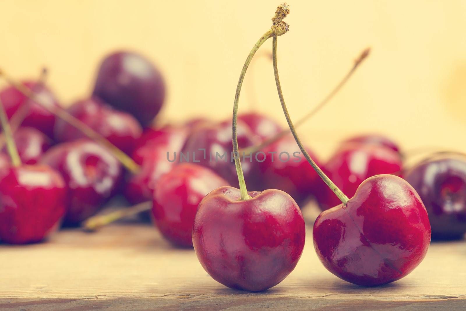 fresh red cherries by anelina