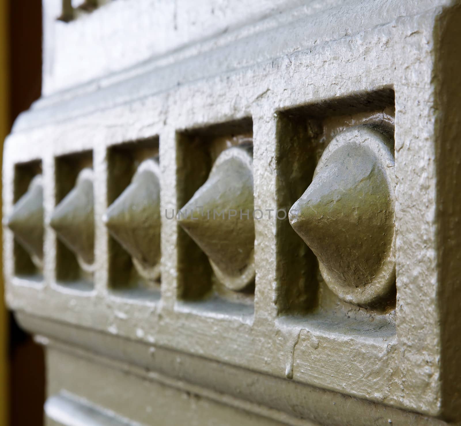 Row of cones in Facade by bobkeenan