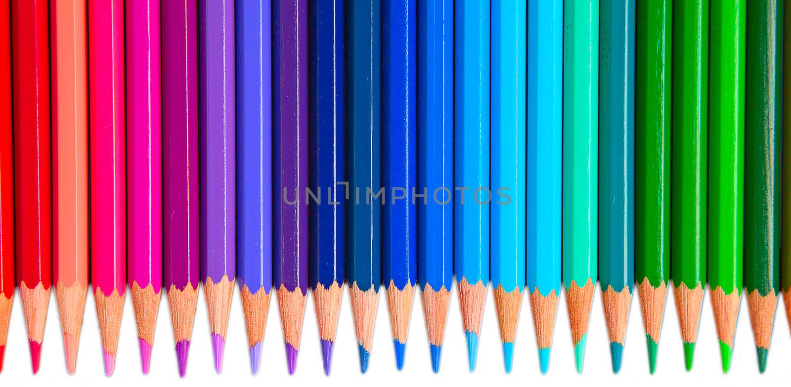 Set of pencils isolated on white background