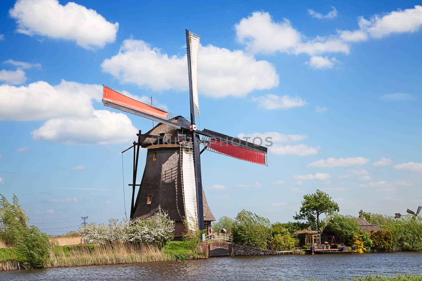 Ancient windmils near Kinderdijk, Netherlands