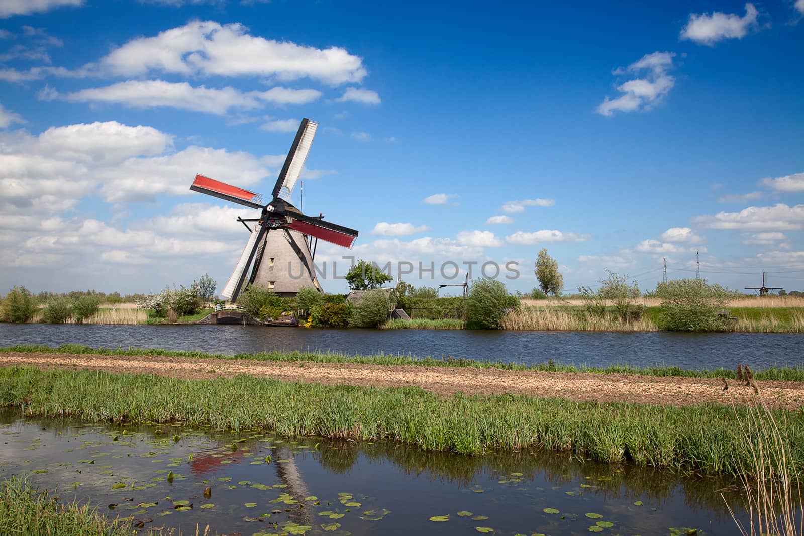 Ancient windmils near Kinderdijk, Netherlands