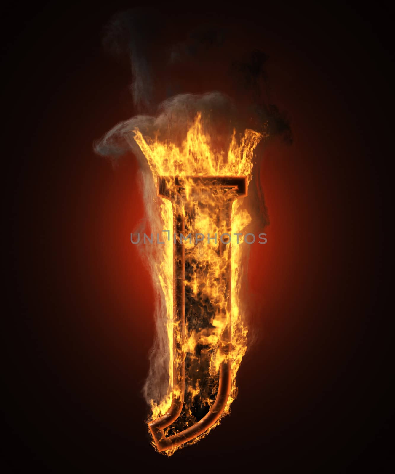 burning figure with smoke