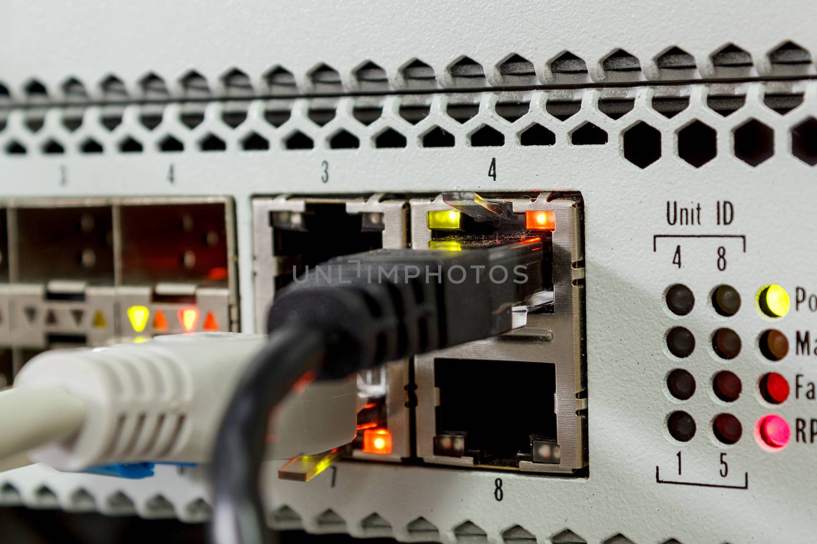 Passive Optical network, technology center with fiber optic equipment