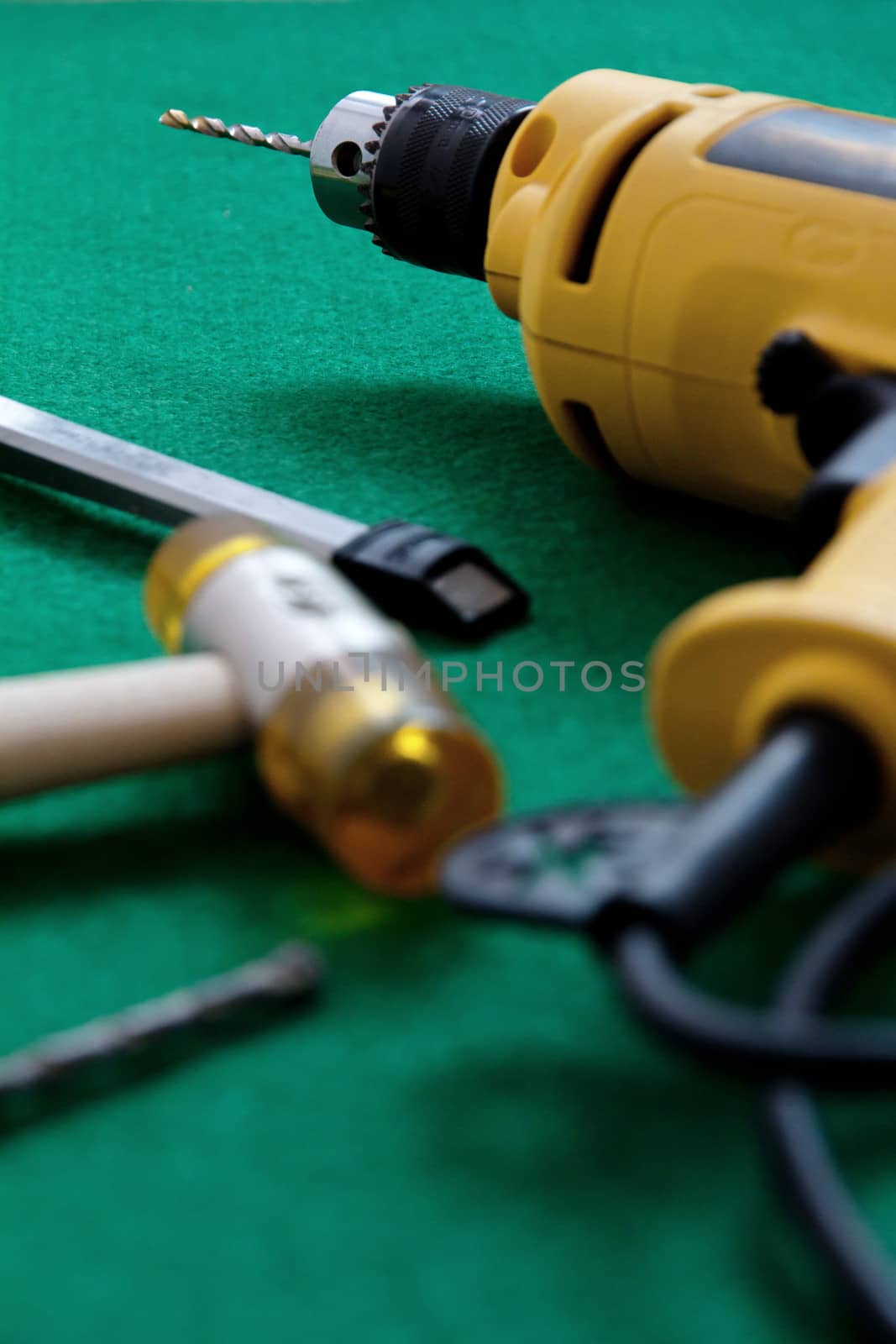 close up image of drill,construction equipment by ponsulak