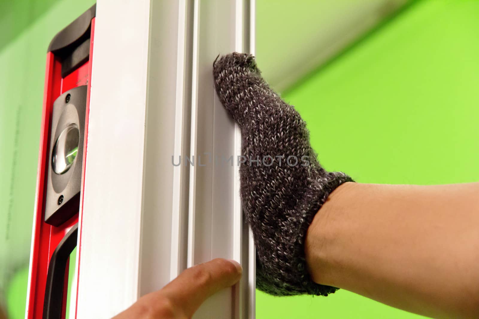 hand holding Almost level,home improvement concept
