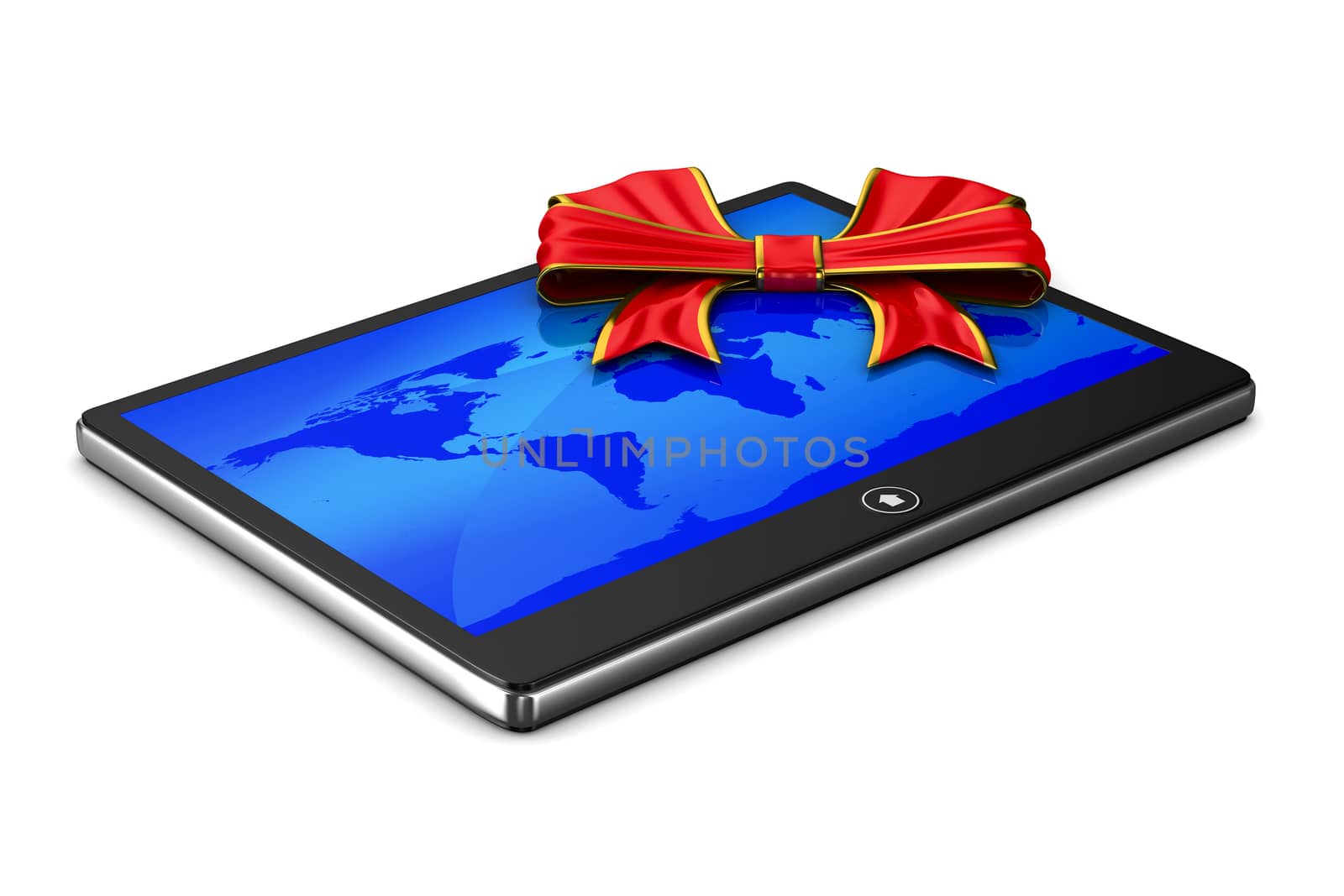 tablet on white background. Isolated 3D image