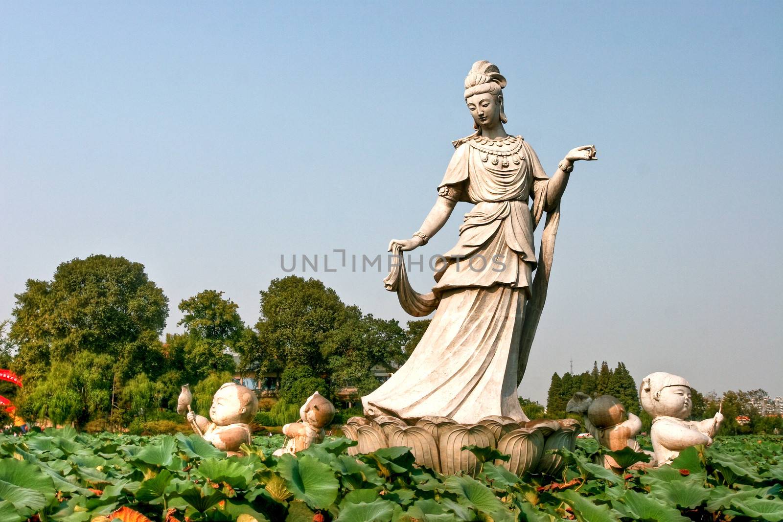 Guanyin Statue in the park (Nanjing, China)