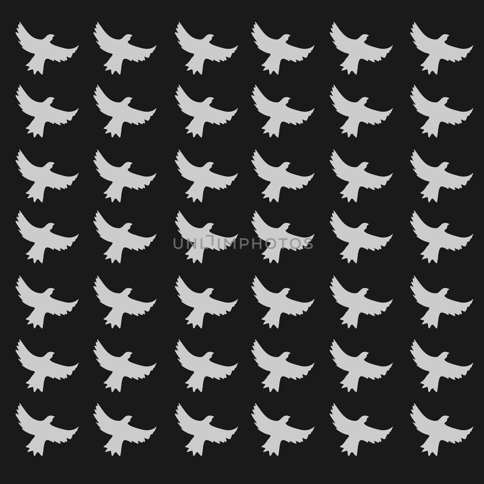 seamless birds pattern, black background
