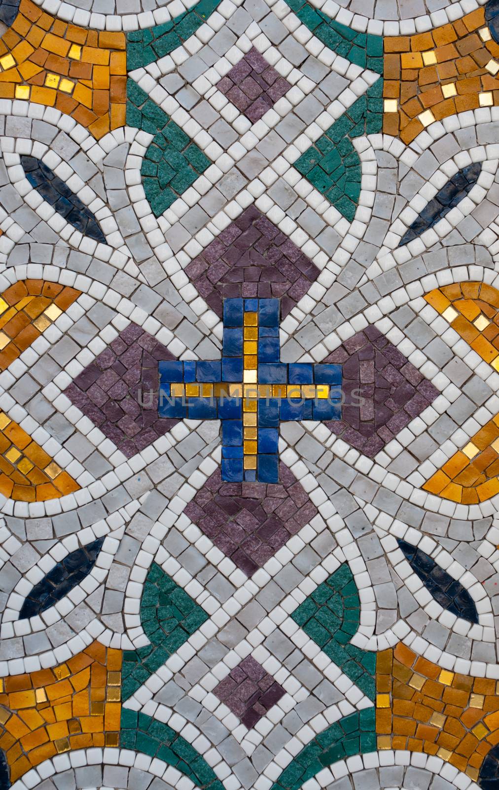 Abstract pattern of stone mosaics.