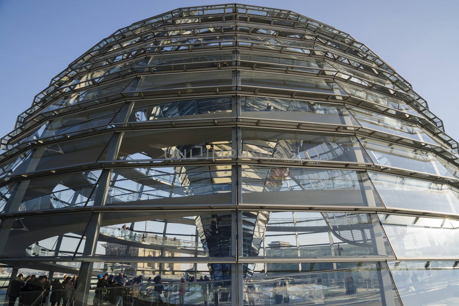 BERLIN - MARCH 16: Reichstag cupola on March 16, 2013 in Berlin. The Reichstag dome is now the second most visited attraction in Germany.