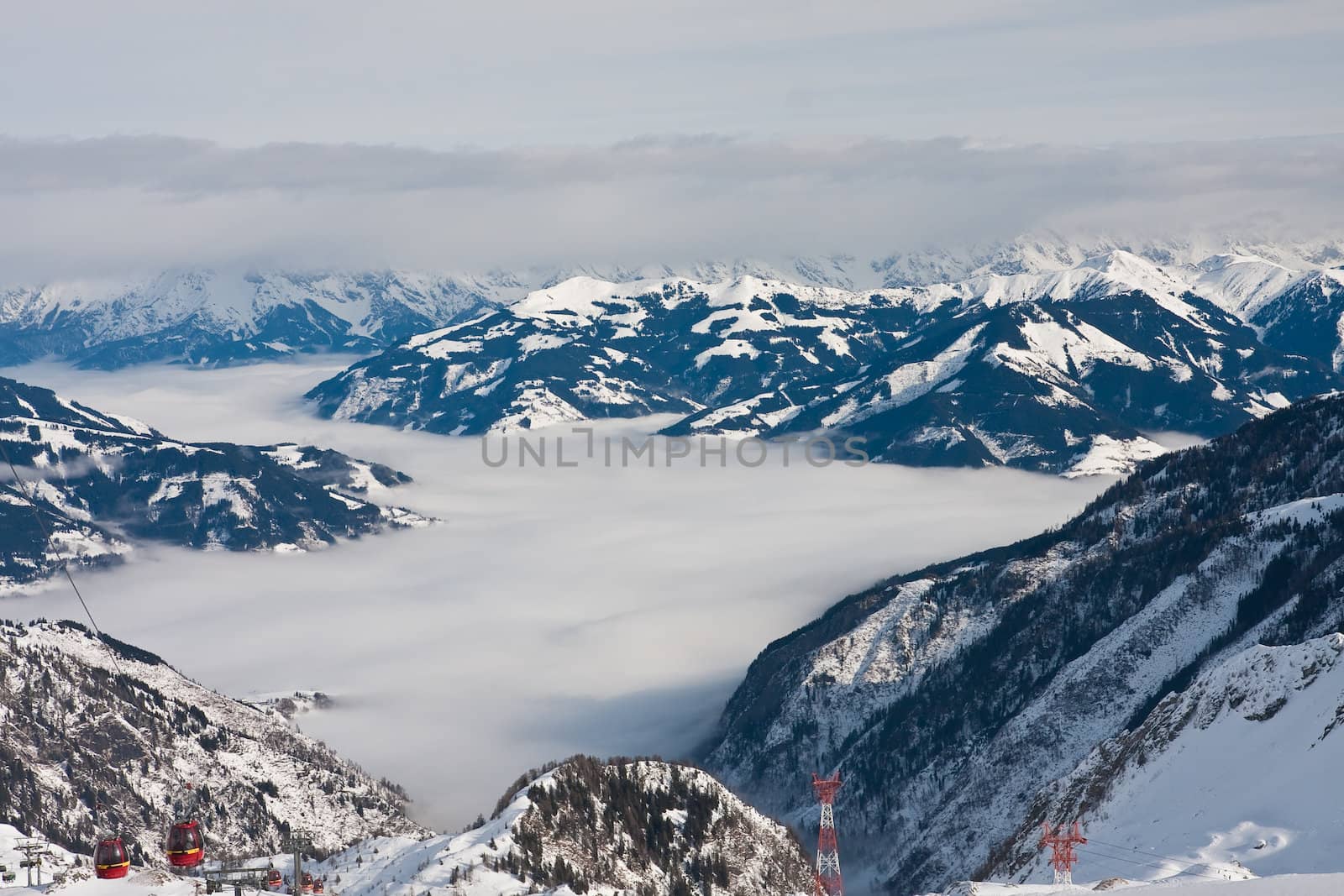 Ski resort of Kaprun, Kitzsteinhorn glacier. Austria