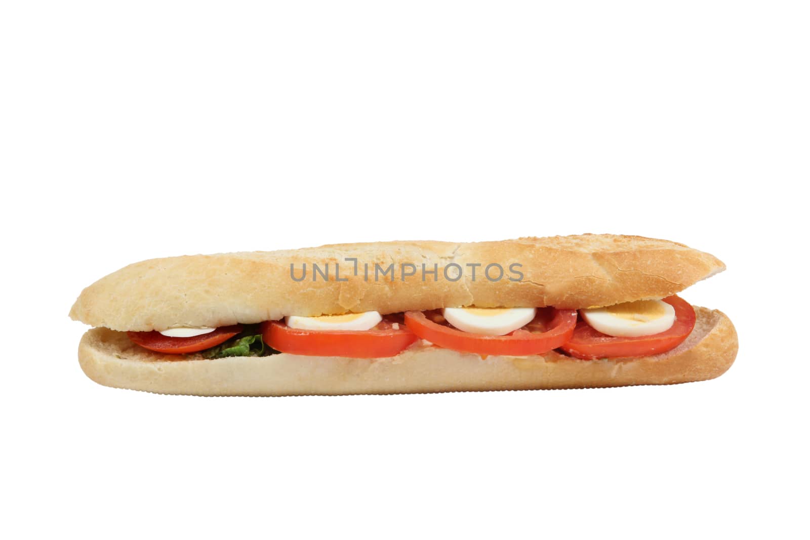 Egg and tomato baguette