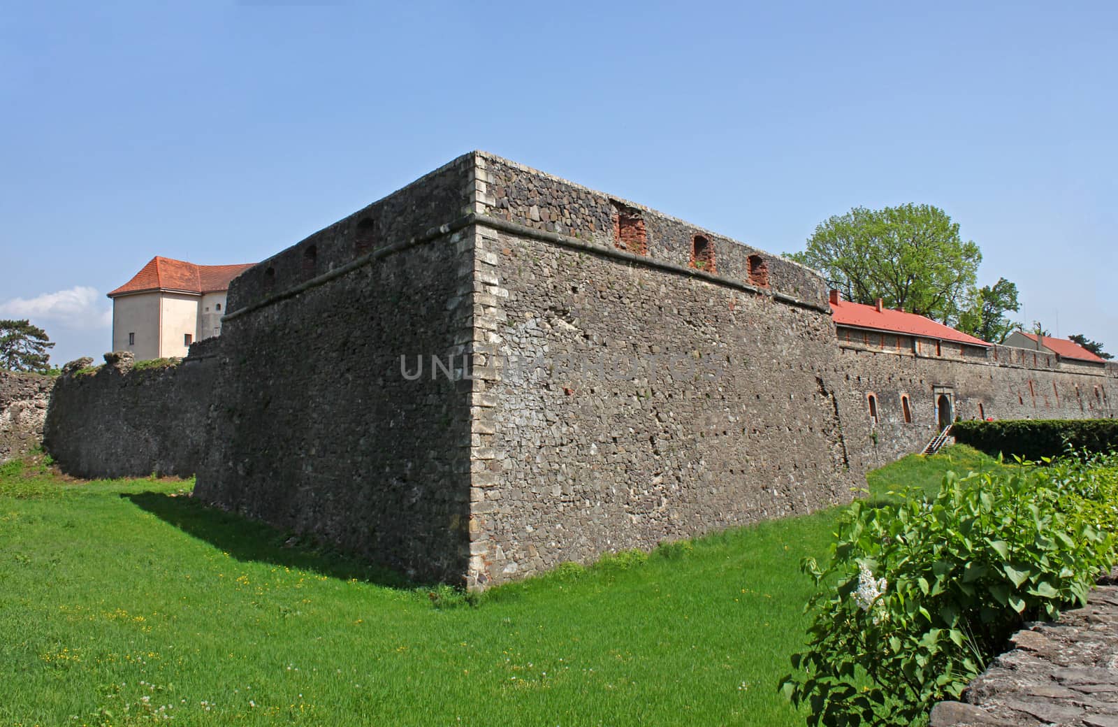walls of castle in Uzhhorod, Ukraine