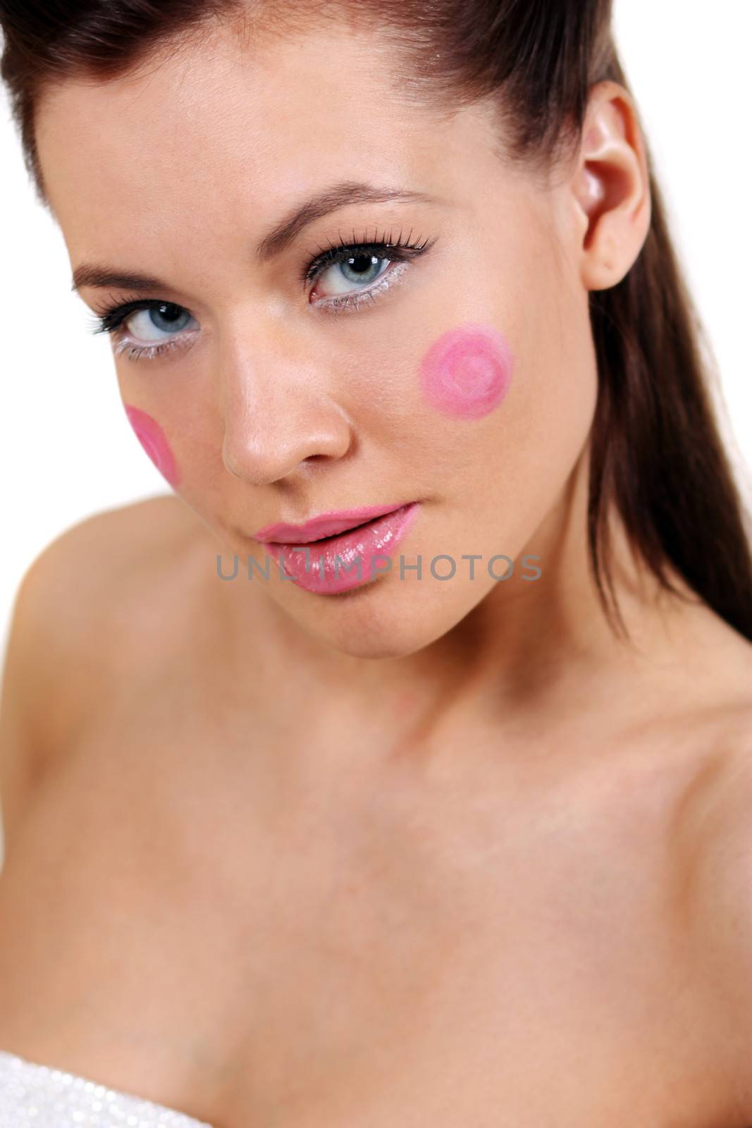 Closeup glamor portrait of a beautiful woman