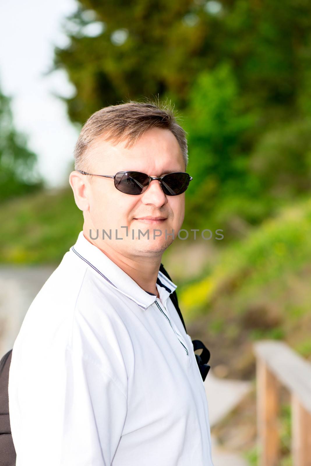 Men in sunglasses portrait