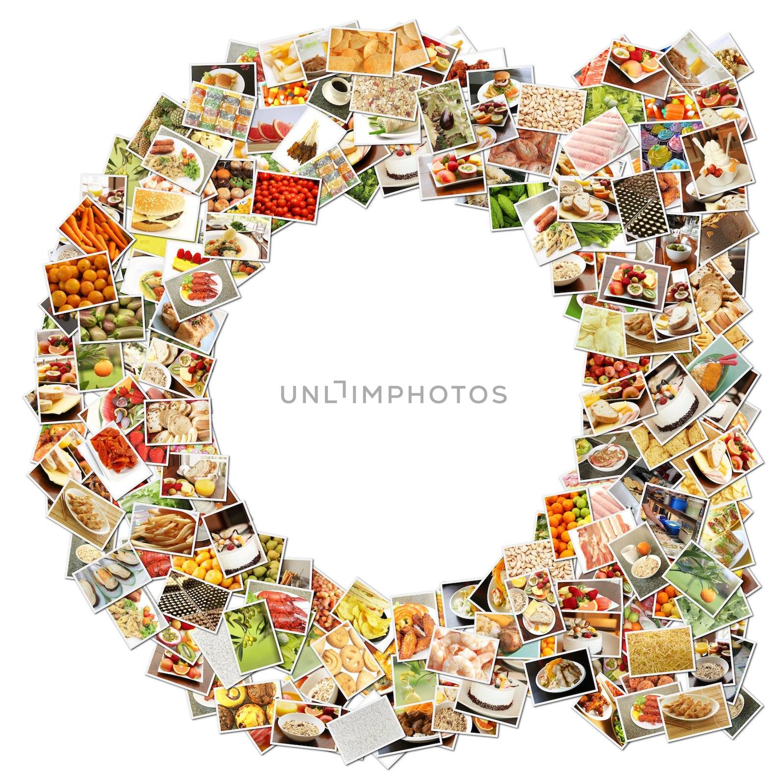 Food Art A Lowercase Shape Collage Abstract