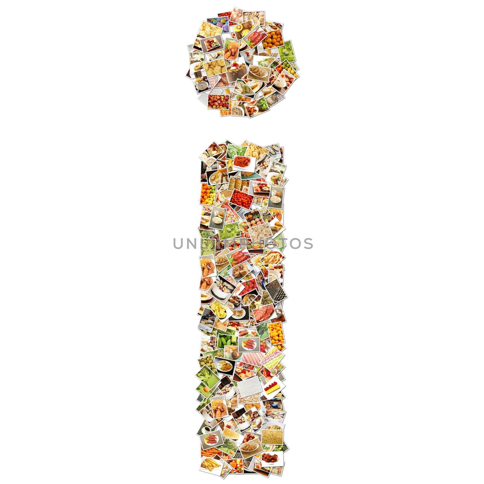 Food Art I Lowercase Shape Collage Abstract