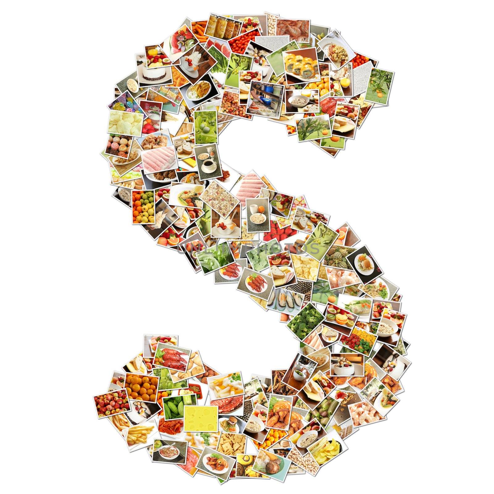 Food Art S Lowercase Shape Collage Abstract