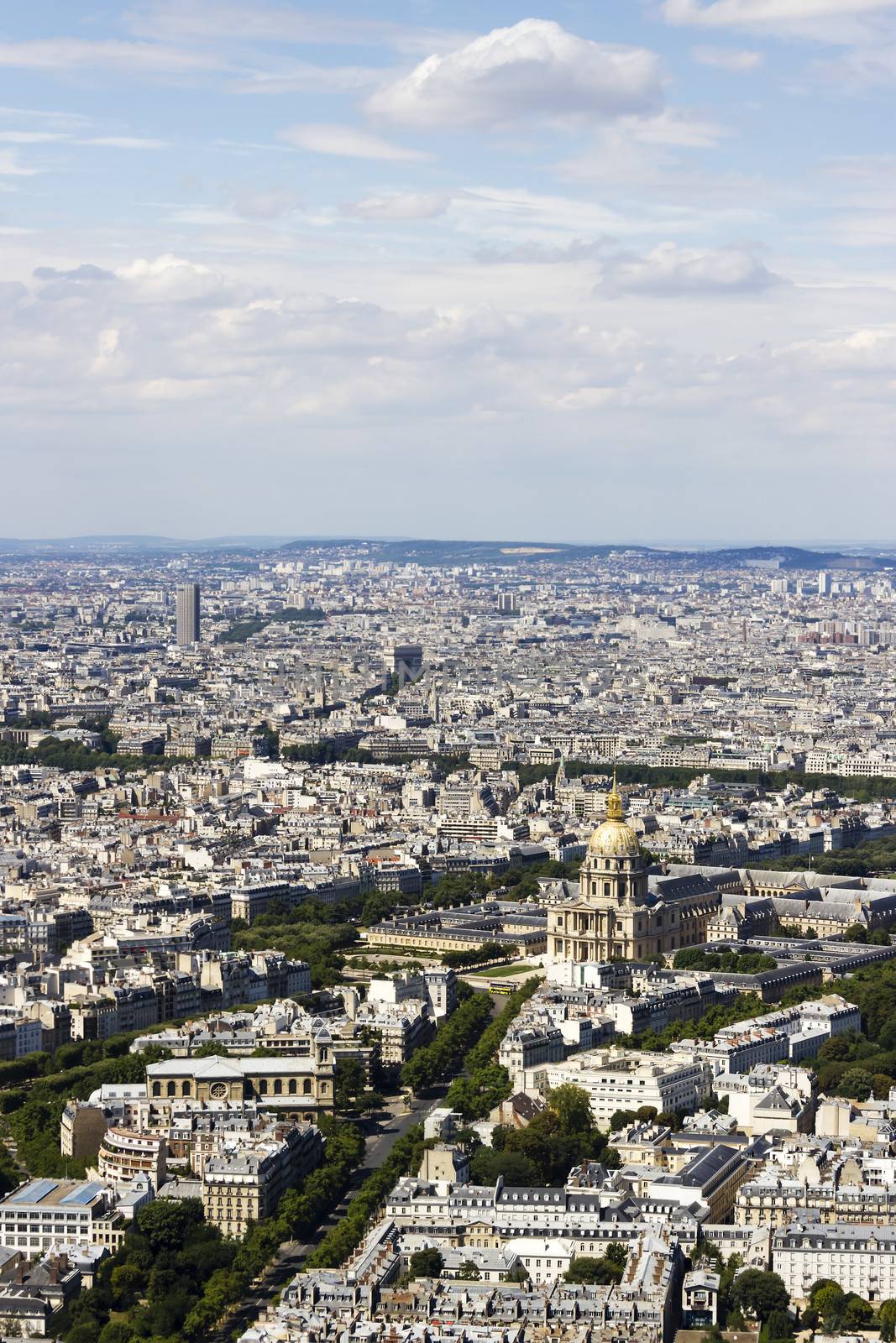 Aerial view of Paris, France from Montparnasse