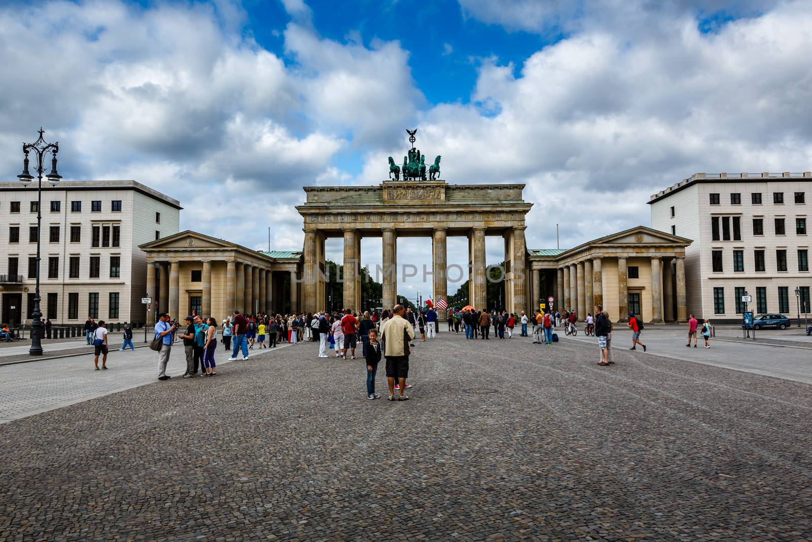 BERLIN, GERMANY - AUGUST 11: The Brandenburger Tor (Brandenburg Gate) is the ancient gateway to Berlin on August 11, 2013. It was rebuilt in the late 18th century as a neoclassical triumphal arch.