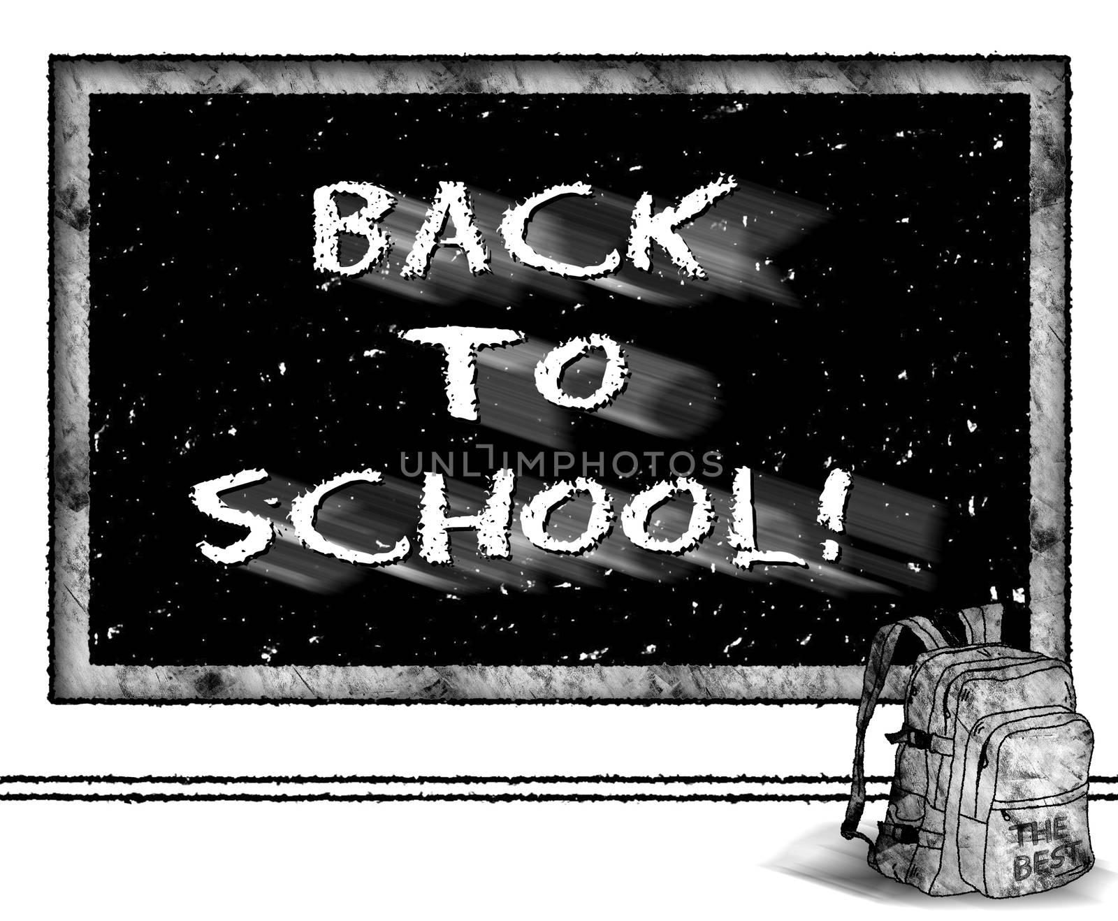 Back to school - blackboard and backpack