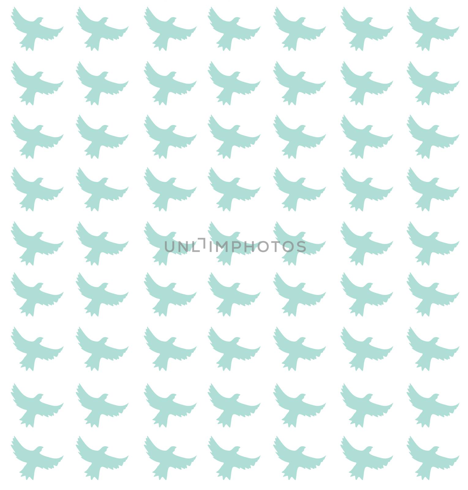 Green birds seamless pattern