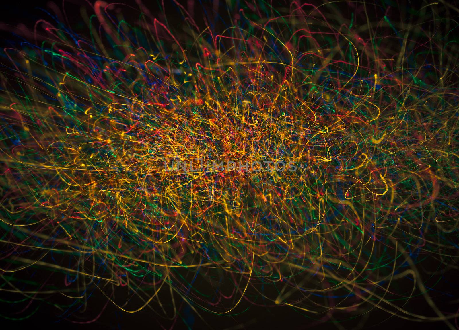 Multicolor abstract lights on black background