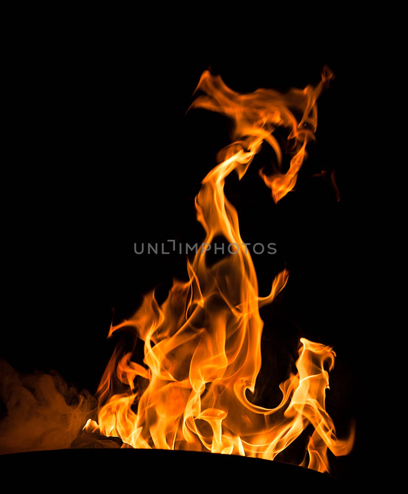 fire flames on black by palinchak