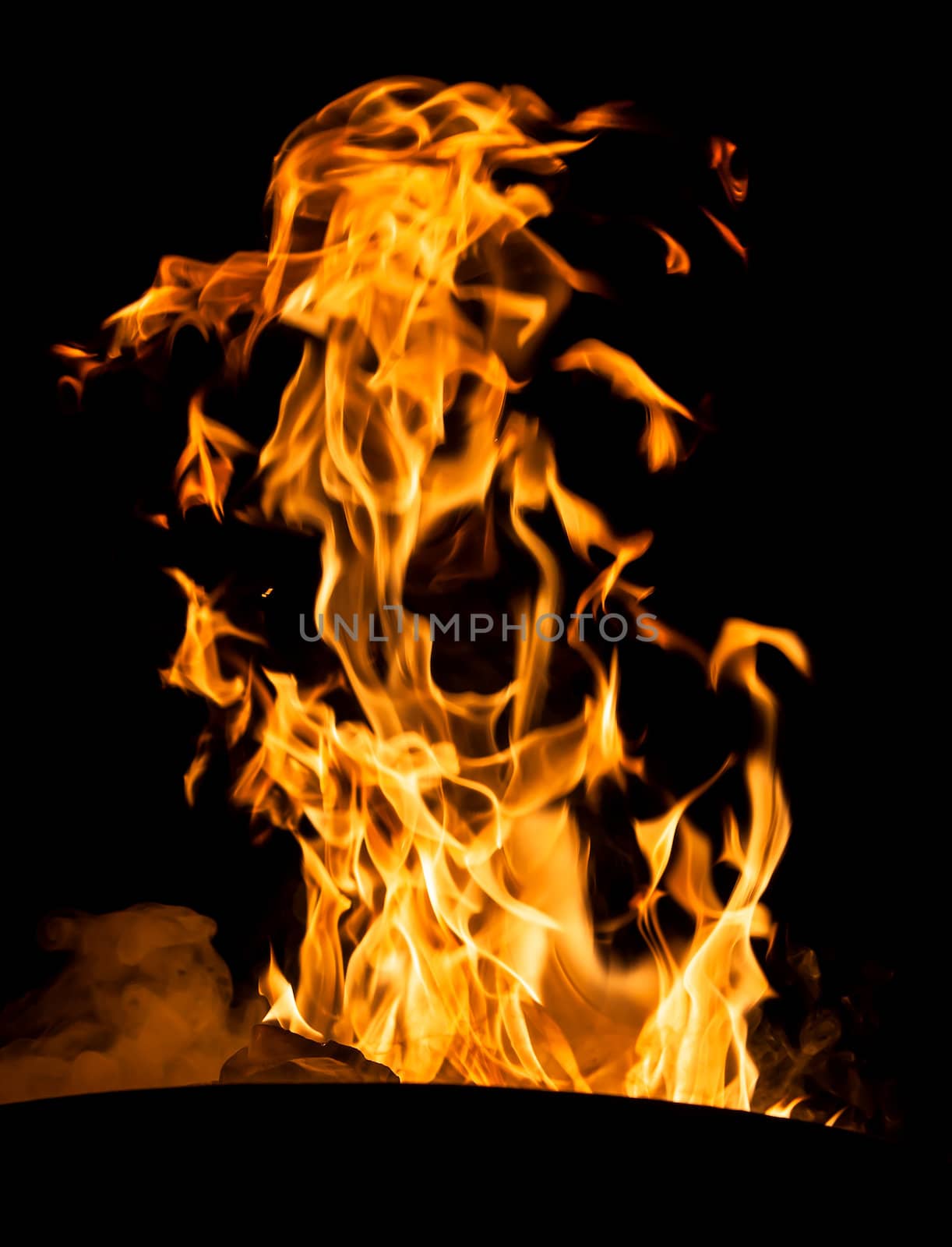 fire flames on black by palinchak