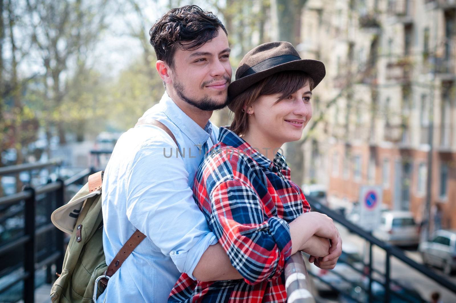 young hipster lovers in the city