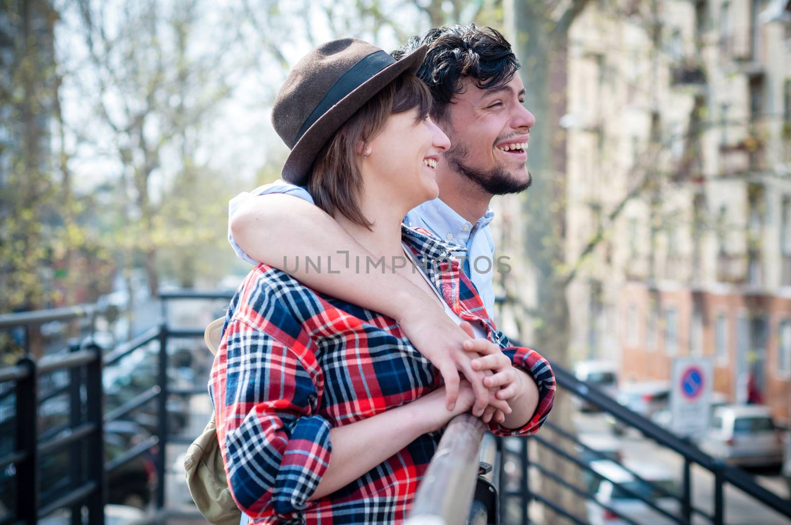 young hipster lovers in the city