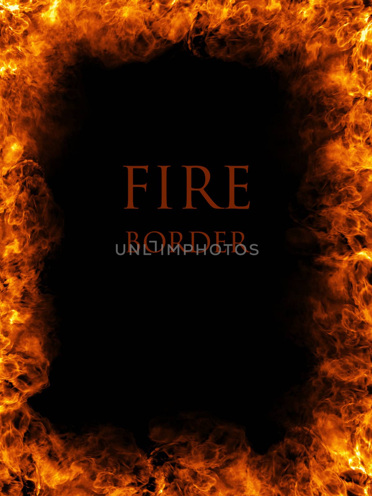 Fire border, abstract fiery background