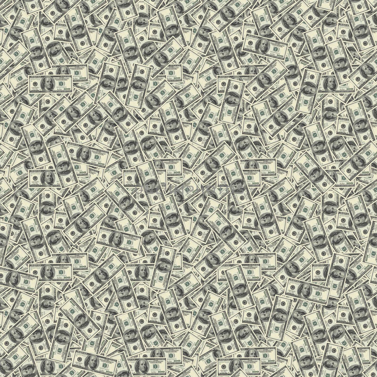 Seamless texture of 100 dollar bills