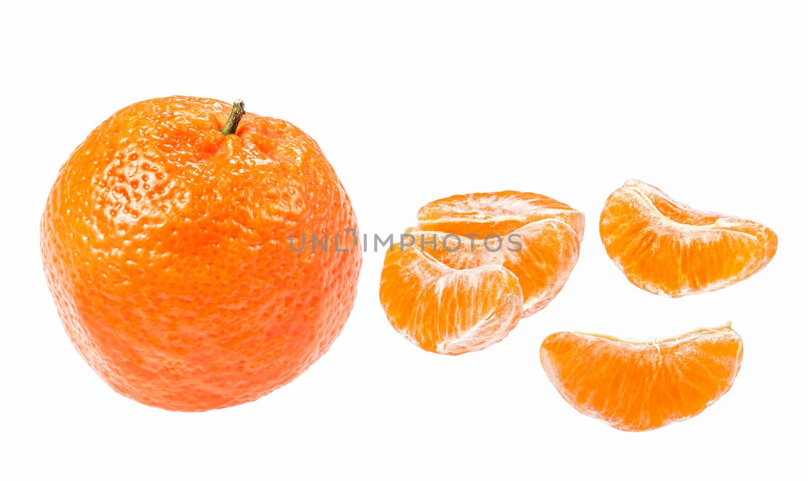 Orange tangerine fruit isolated on white background