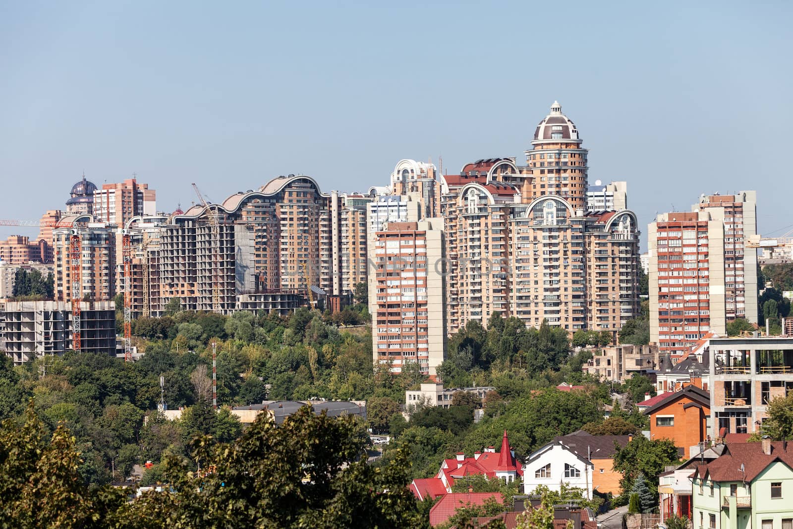 New houses of ancient city Kiev. Ukraine