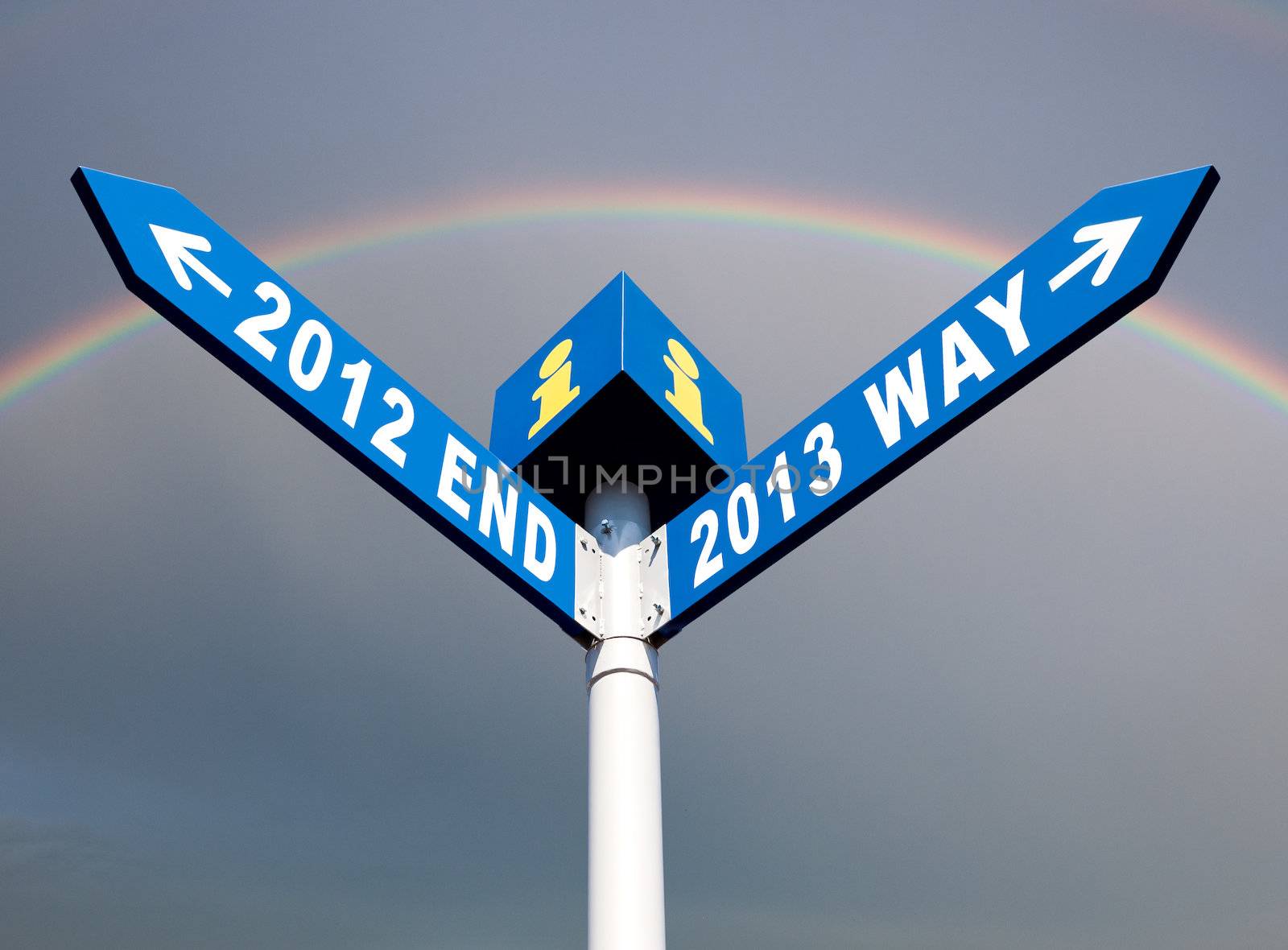 Street post with 2012 end and 2013 way signs