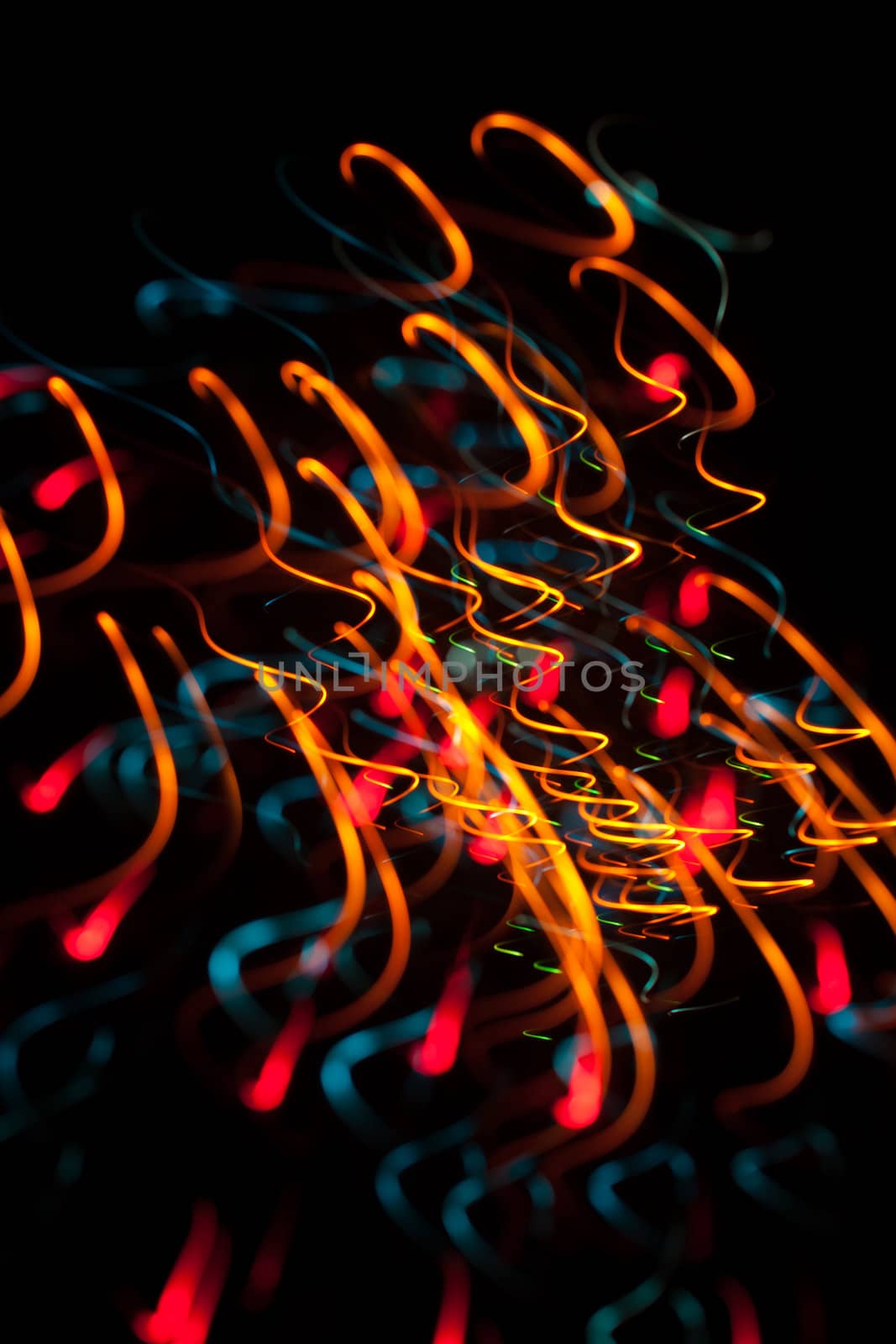 Abstract  Christmas light background. Intentional motion blur  