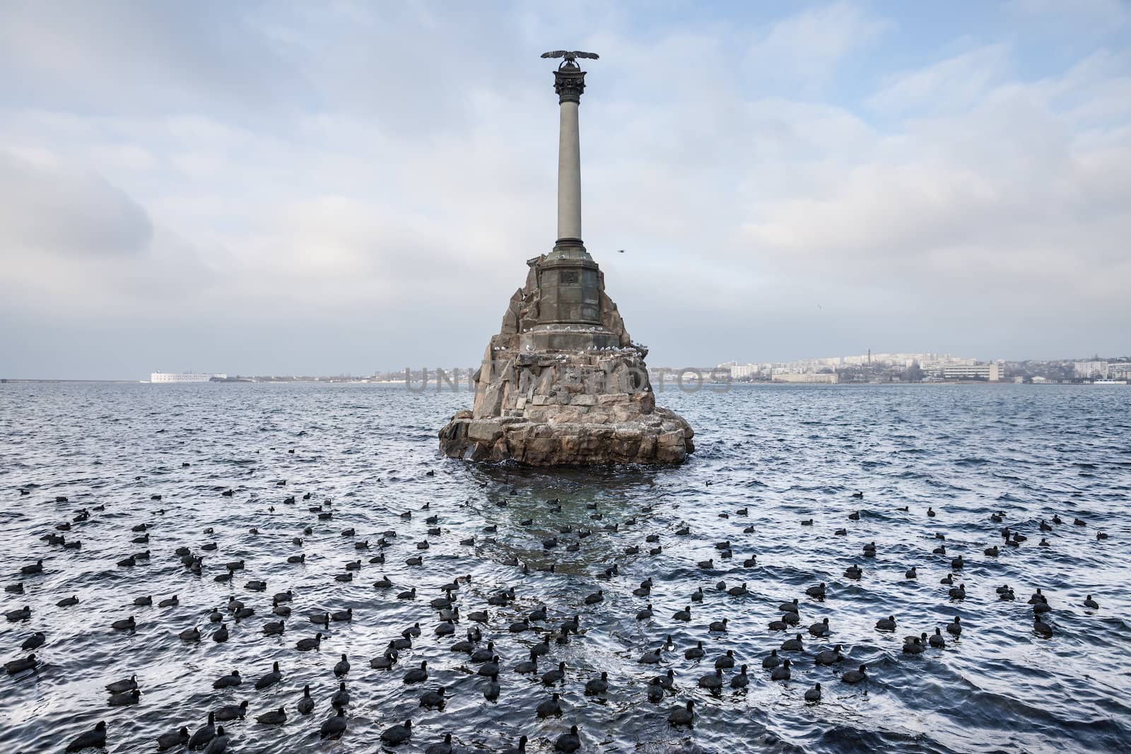Monument to sunken ships, the symbol of Sevastopol build in 1905, Crimea, Ukraine