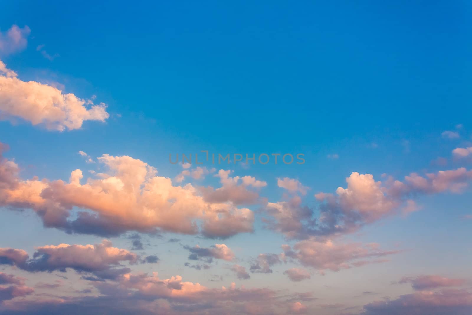 Bright Blue Color Sunset Sky