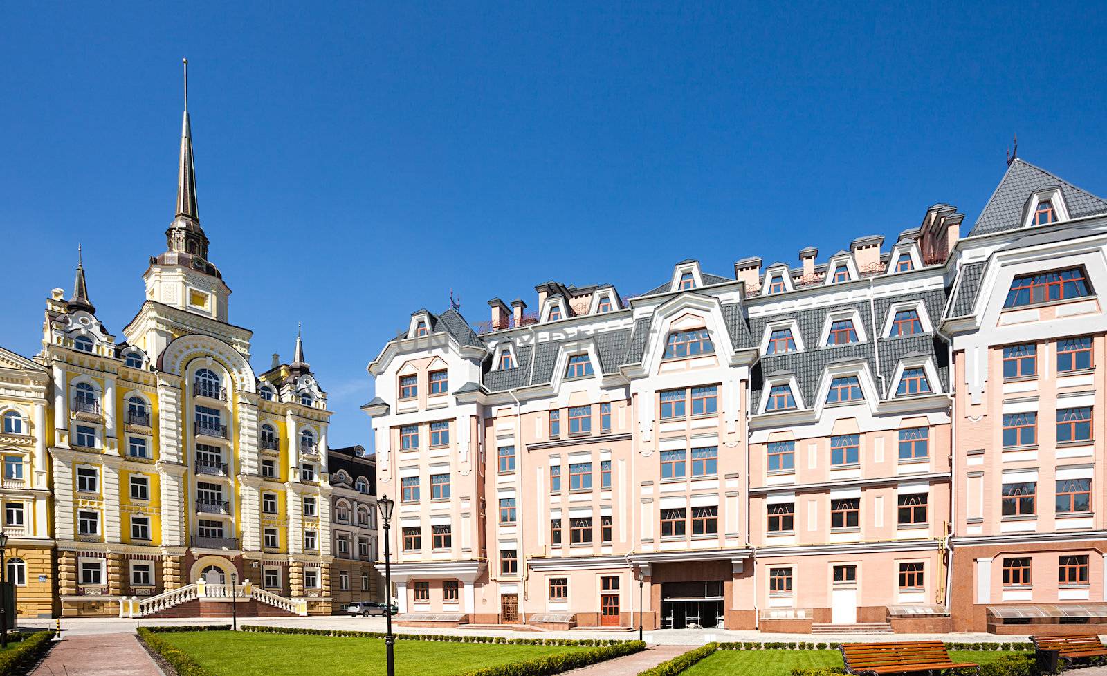 New houses in old Kiev. Ukraine